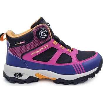 Pánská treková obuv boty unisex Progress TREK MID WP kotníkové s membránou černo/malinovo/tm.modré