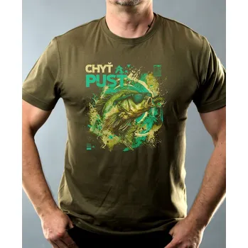 Pánské tričko Chyť a pusť, V2 - Pánské tričko Basic - Nejoblíbenější - XS