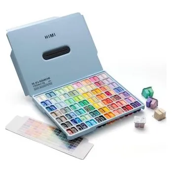 Speciální výtvarná barva HIMI kvašové barvy - Twin Cup Gouache Set - 112 Colours - Blue Edition