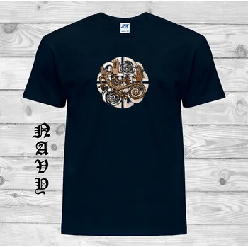 Pánské tričko panske-levne-bavlnene-tricko-potisk-druid-jesterka Barva: Navy - tmavě modrá, velikost: 5XL