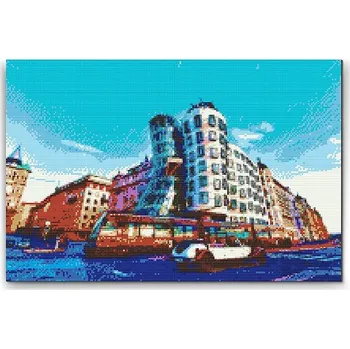 Diamantové malování Painting Queens Diamantové malování Tančící dům, 60 × 80 cm, vypnuté plátno na rám, hranaté