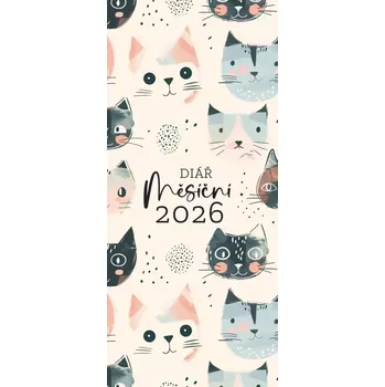 Diář Diář měsíční 2026 potisk kočky (DM188)
