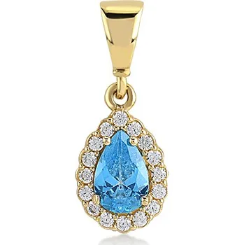 Přívěsek Lillian Vassago Zlatý přívěsek s topazem a zirkony LLV11-SGP001YDTP