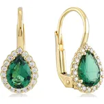 Lillian Vassago Zlaté patentové náušnice s barevnými a čirými zirkony LLV11-SGER101YDSM