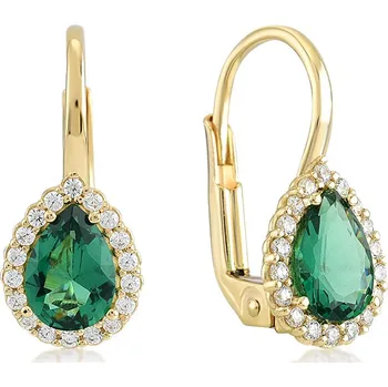 Náušnice Lillian Vassago Zlaté patentové náušnice se smaragdem LLV11-SGER101YDSM