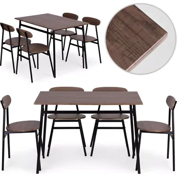 Jídelní set jídelní set stůl a 4 židle MODERNHOME OSLO, loftový design