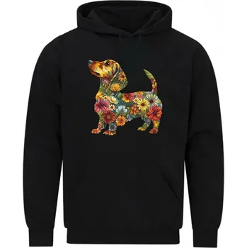 Pánská mikina Pánská mikina Květinový Jezevčík (Velikost: 5XL, Barva: Černá)