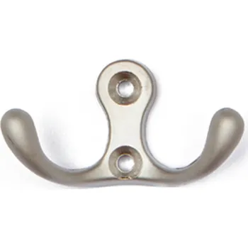Věšák H2C háček Dvojháček - satén nikl (Nástěnný dvojháček v povrchu satén nikl. Vhodné řešení pro nábytek v interiéru.)