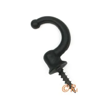 Věšák H1m Háček černý s vrutem (Nástěnný háček. Vhodné řešení pro nábytek v interiéru.)