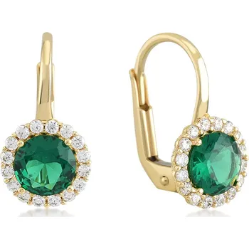 Náušnice Lillian Vassago Zlaté patentové náušnice se smaragdem LLV11-SGER003YSM