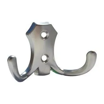 Věšák 770197 dvojháček kov satén nikl (Nástěnný dvojháček v povrchu satén nikl. Praktický doplněk do interiéru.)