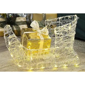 Vánoce BestBerg Světelná dekorace saně 50 LED teplá bílá