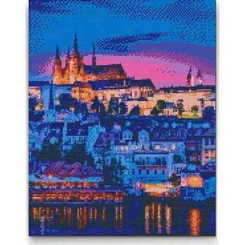 Diamantové malování Painting Queens Diamantové malování Pražský hrad, 60 × 80 cm, s rámem, hranaté