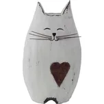 Dekorační figurka kočka, výška: 18,5 cm, bílá, hnědá D7385/2