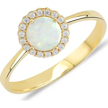 Prsten Lillian Vassago Zlatý prsten s opálem a zirkony LLV11-WOYR-002/3 Velikost prstenu: 56