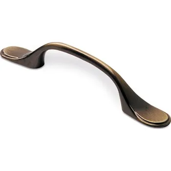 Nábytkové kování 12156 úchytka rozteč 76mm staromosaz (Úchytka s neobvyklou roztečí 76mm a povrchem ze staré mosazi. Pro specifické aplikace nebo designový nábytek s vintage nádechem.)