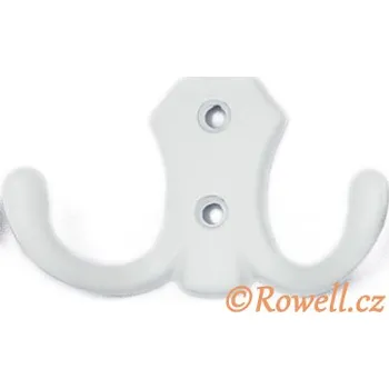 Věšák H2B háček dvojháček bílý (Nástěnný dvojháček. Vhodné řešení pro nábytek v interiéru.)
