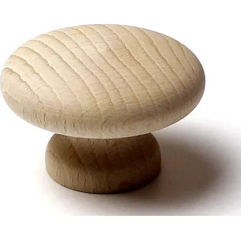 Nábytkové kování 48074 knopka dřevěná pr.55mm přírodní (Extra velká kulatá dřevěná knopka v přírodním provedení o průměru 55mm. Dominantní a výrazný prvek na nábytku.)