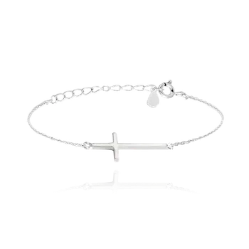 Náramek 4472 MINET Stříbrný náramek KŘÍŽ ležatý