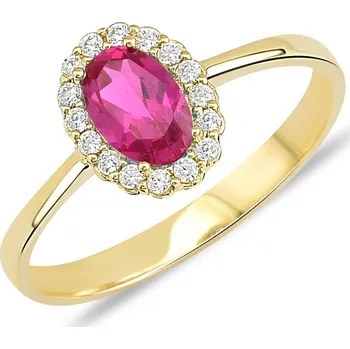 Prsten Lillian Vassago Zlatý prsten s rubínem a zirkony LLV11-SGR002 Velikost prstenu: 60