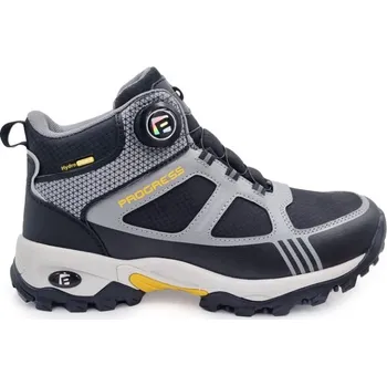 Pánská treková obuv boty unisex Progress TREK MID WP kotníkové s membránou černo/šedé