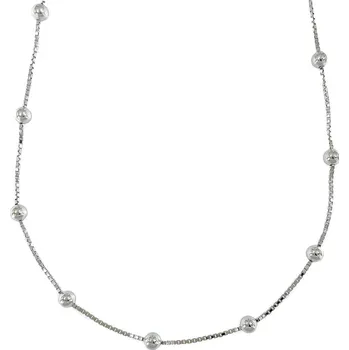 Řetízek Stříbrný řetízek box chain s kuličkami délka řetízku 42+3cm