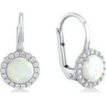 Lillian Vassago Patentové náušnice z bílého zlata s opalitem a zirkony, 6 mm LLV11-WOWEG-002/3