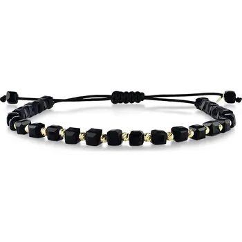 Náramek Lillian Vassago Šňůrkový náramek s černými křišťály LLV07-GB017B