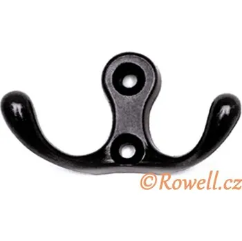 Věšák H2C háček Dvojháček - černý (Nástěnný dvojháček. Vhodné řešení pro nábytek v interiéru.)