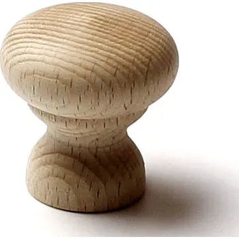Nábytkové kování 48006 knopka dřevěná pr.34mm přírodní (Středně velká kulatá dřevěná knopka v přírodním provedení o průměru 34mm. Univerzální velikost pro většinu aplikací.)