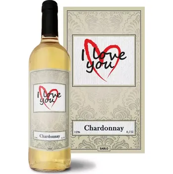 Víno Sablio Bílé víno I Love you srdce: 0,75 l