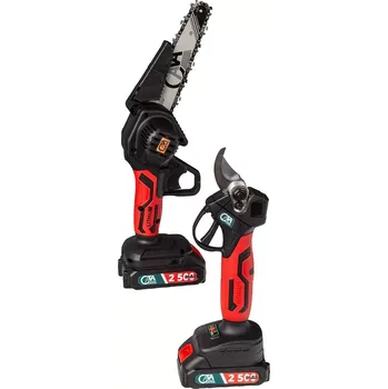 Nůžky na větve AKU NŮŽKY NA VĚTVE + JEDNORUČNÍ AKU PILA + 2× BATERIE 2500 MAH - CATA C66165