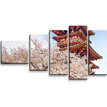 Obraz Sablio Obraz - 5-dílný Čínská věžička - 100x60 cm