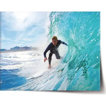 Plakát Sablio Plakát Surfař na vlně - 60x40 cm