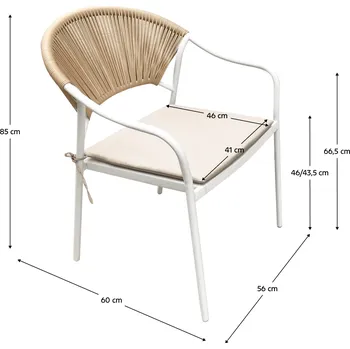 Tempo Kondela Zahradní 3-dílný ratanový set, bílá/béžová, ELIOR