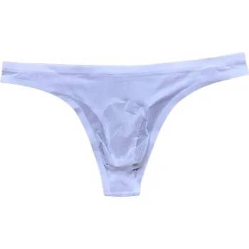 Pánské erotické prádlo Pánská bezešvá tanga ultra tenká, průhledná, rychleschnoucí, 3D tvarovaná Bílá XL