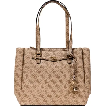 Módní doplněk Guess kabelka s potiskem Guess hnědá | krémová 3490910