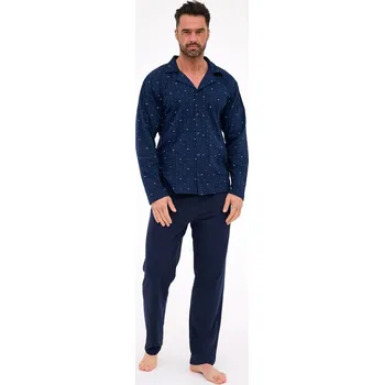 Pánské pyžamo Cornette pánské pyžamo s rozepínáním na zip tmavě modré, tmavě modrá XL i384_89422023