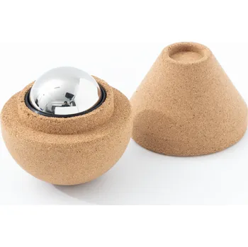 Masážní přístroj Set s nerezovým masážním míčkem pro chladivou masáž s korkem