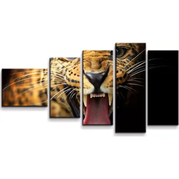 Obraz Sablio Obraz - 5-dílný Gepard 2 - 100x60 cm