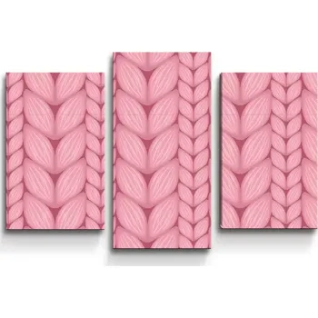 Obraz Sablio Obraz - 3-dílný Růžové pletení - 75x50 cm