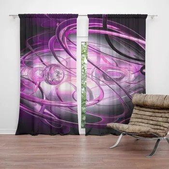 Závěs Sablio Závěs Fialová abstrakce: 2ks 140x250cm