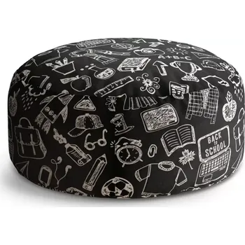 Taburet Sablio Taburet Circle Černobílá škola: 38x48 cm