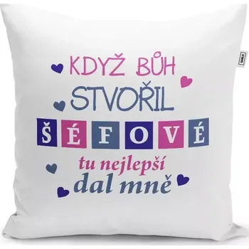 Polštář Sablio Polštář Když Bůh stvořil šéfové: 40x40 cm