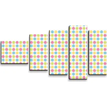 Obraz Sablio Obraz - 5-dílný Veselé barevné puntíky - 100x60 cm
