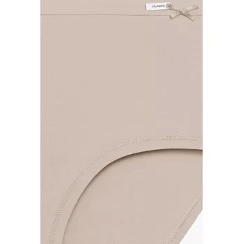 Dámské spodní prádlo 3 PACK kalhotky Atlantic 3CLP-016B - vyšší pas Béžová-ecru S
