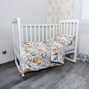 Povlečení Sablio Dětské povlečení do postýlky Rozkvetlá zahrada - 120x90 / 40x60