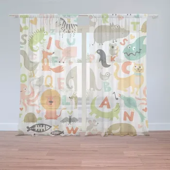 Záclona Sablio Záclony Zoo abeceda: 2ks 150x250cm