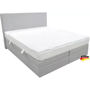 Postel Kontinentální postel Emma Premium Home boxspring 200x160 sv. šedá s úložným prostorem