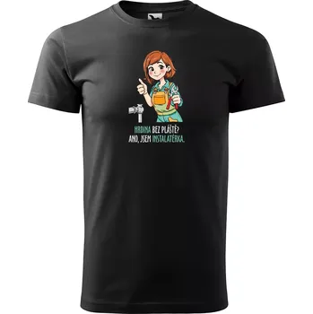 Sablio Tričko s potiskem Ano, jsem instalatérka - černé 2XL